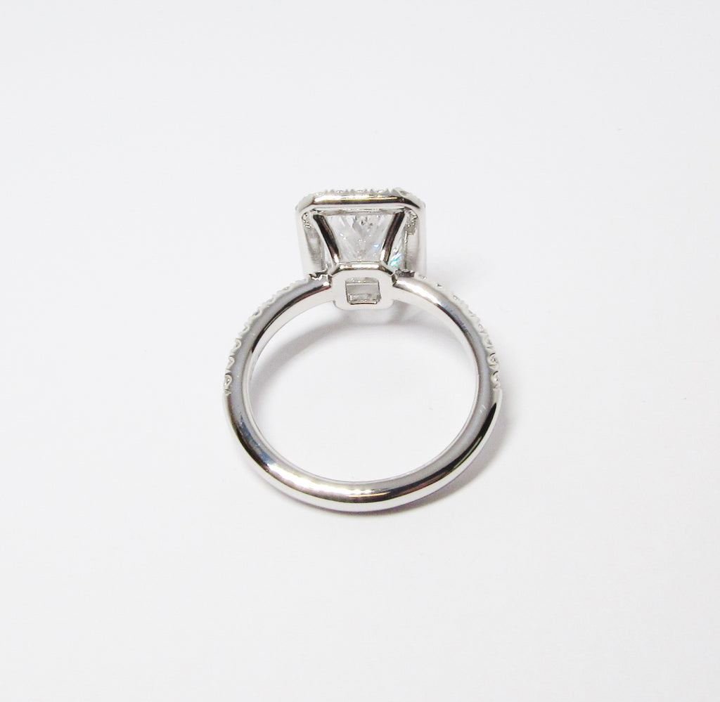 Platinum Setting for Radiant Diamond Solitaire Ring