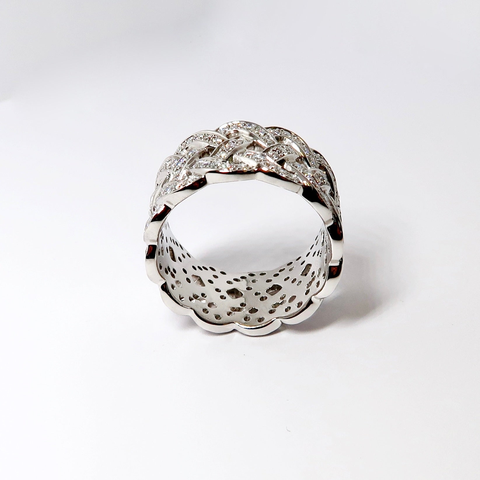 Basket-weave Round Diamond Eternity Band