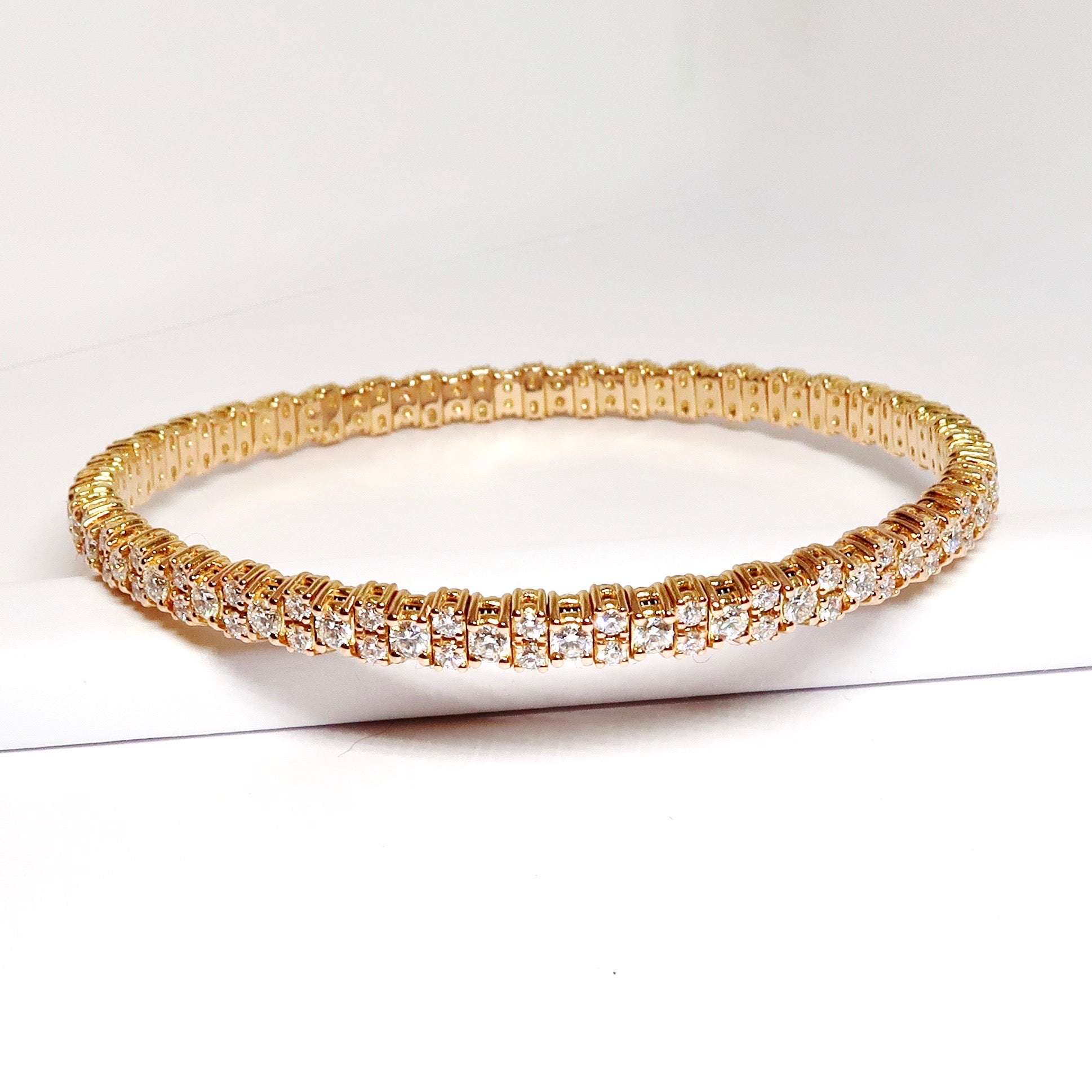 Rose Gold Flexible Diamond Bangle Bracelet