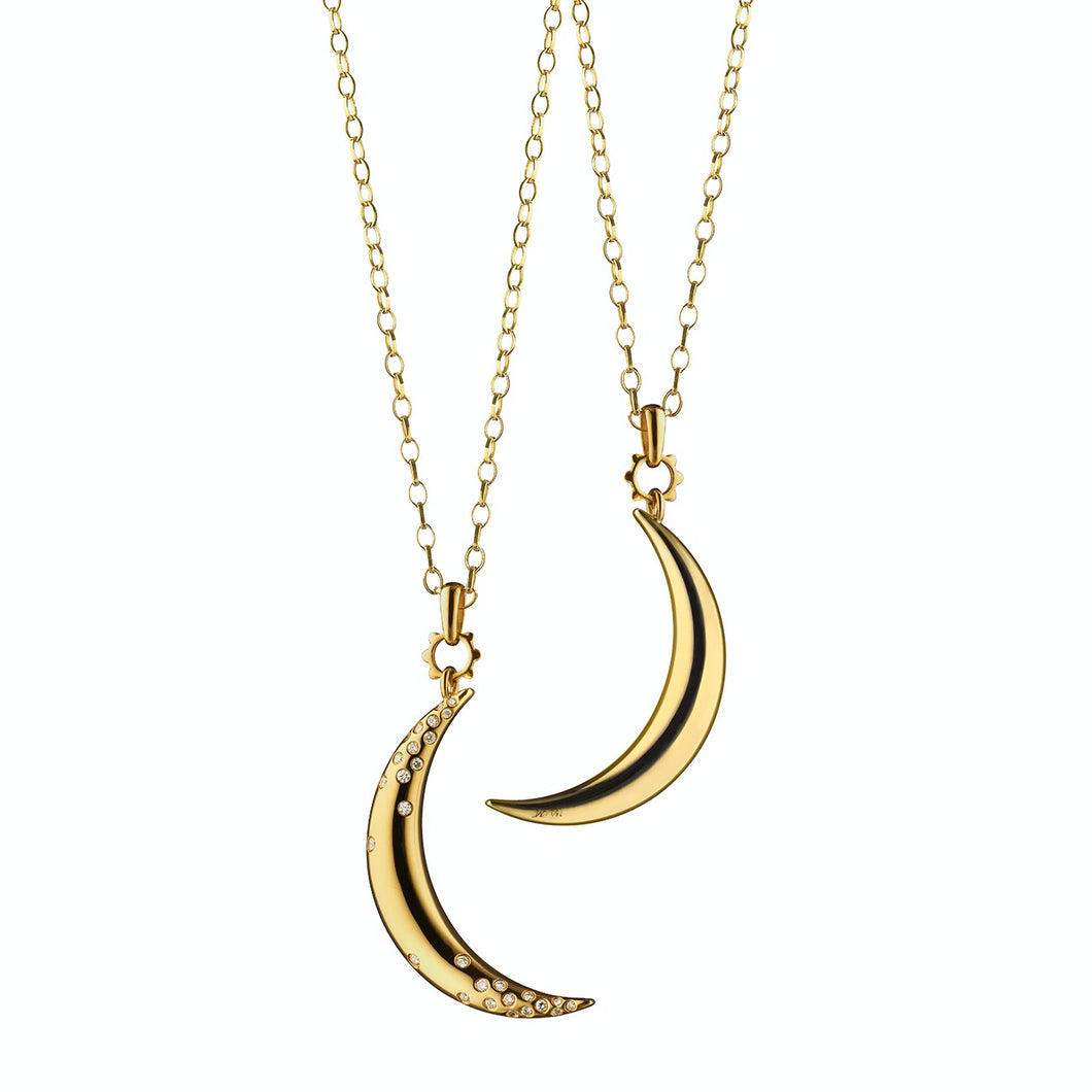 18k Yellow Gold Large Crescent Moon Charm