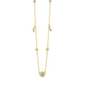 18k Yellow Gold Sun, Moon, and Stars Necklace
