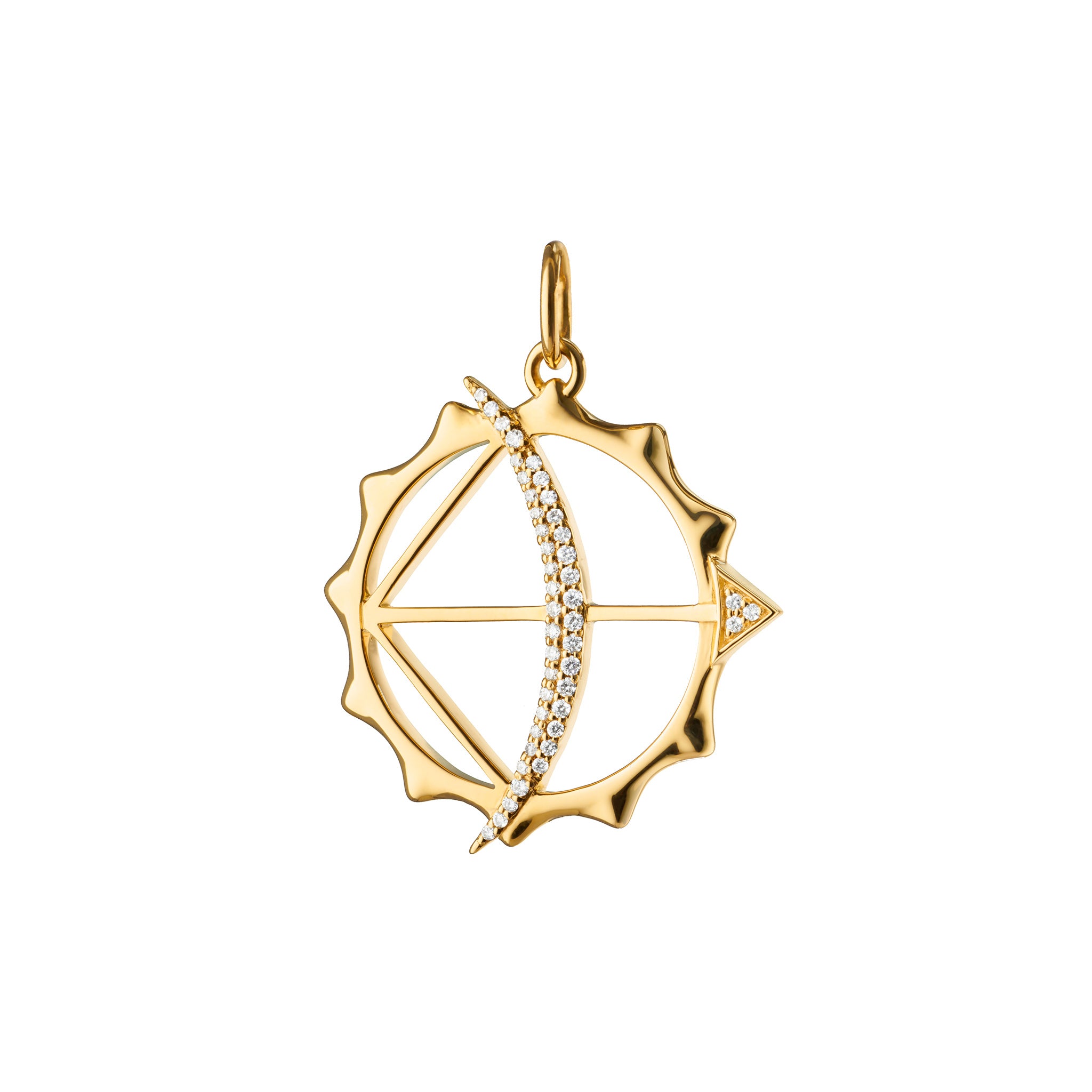 18k Yellow Gold Miniature Bow & Arrow Charm