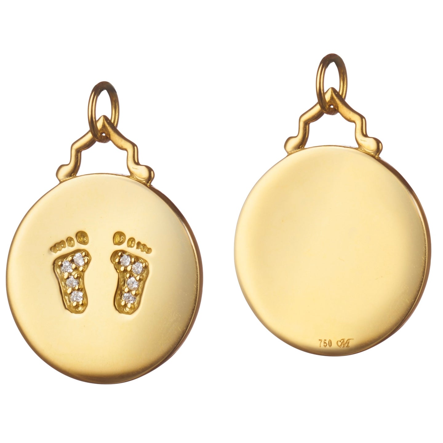 18k Yellow Gold Baby Feet Charm
