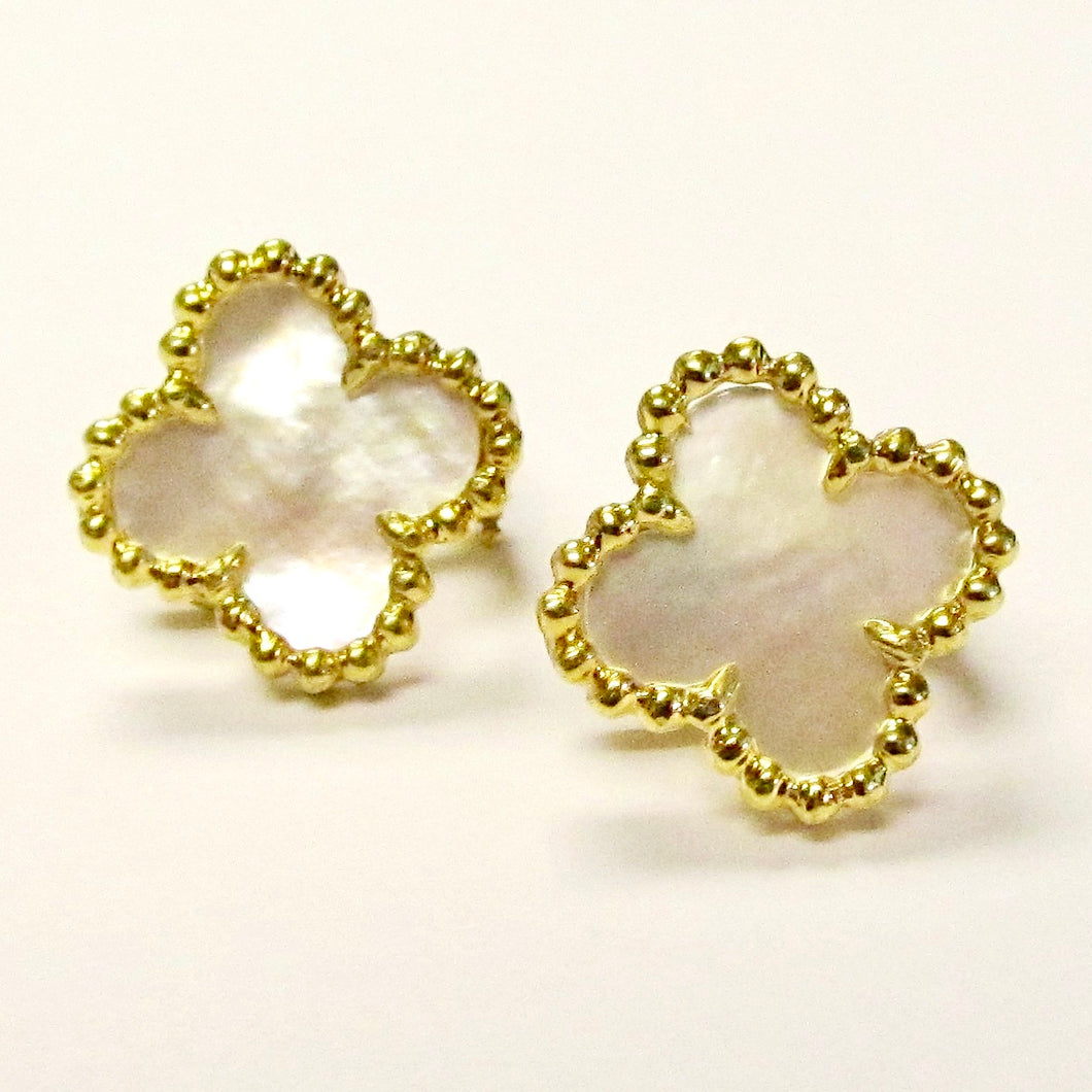 18k Yellow Gold, MOP Earrings
