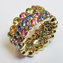 Load image into Gallery viewer, 18k Gold Multi-Color Sapphire Ring
