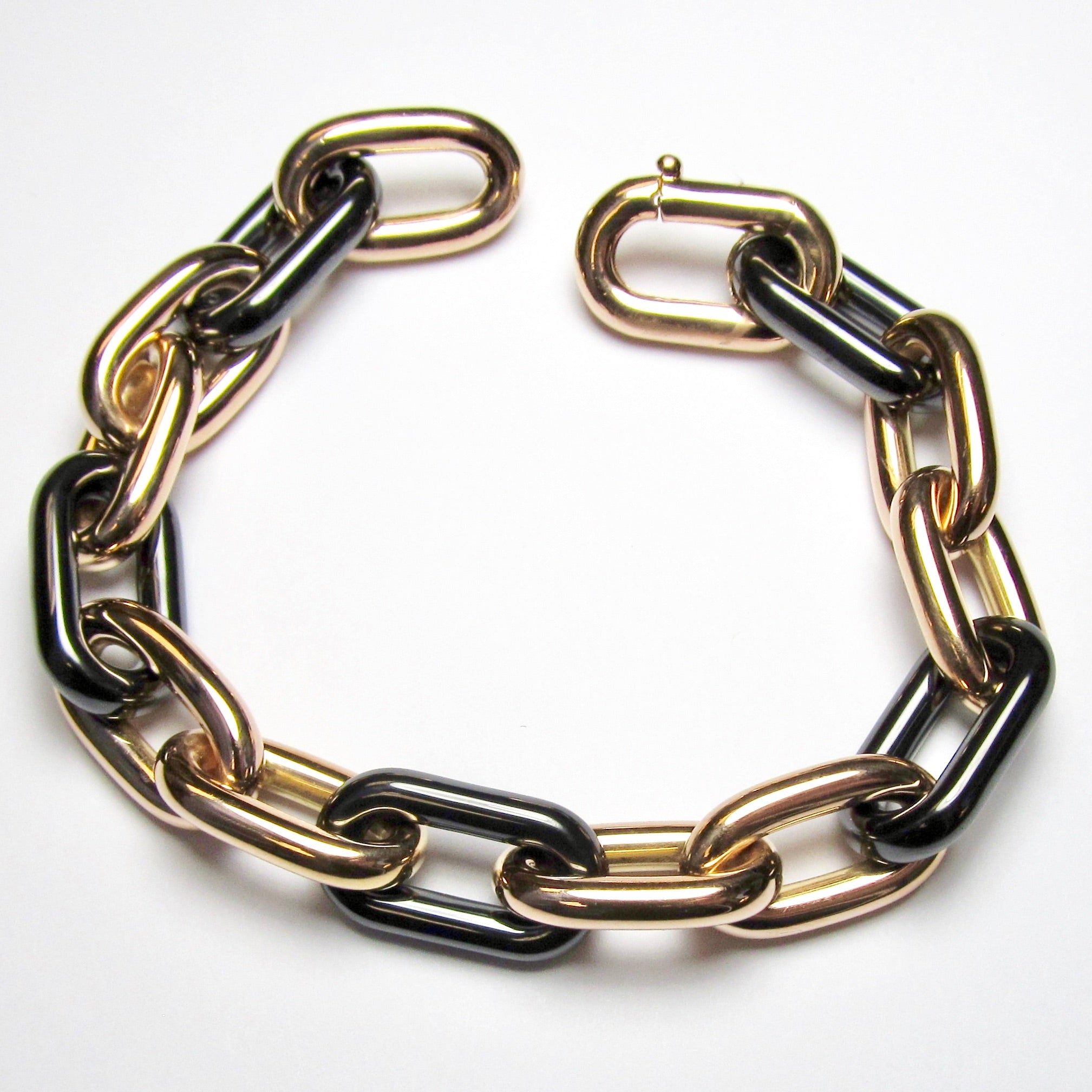 Rose Gold & Black Link Bracelet