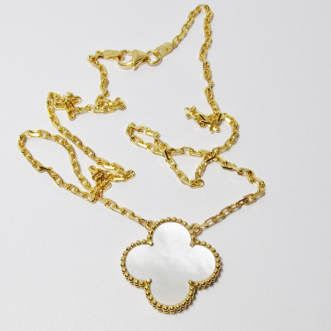 18k Yellow Gold + Mother of Pearl Necklace