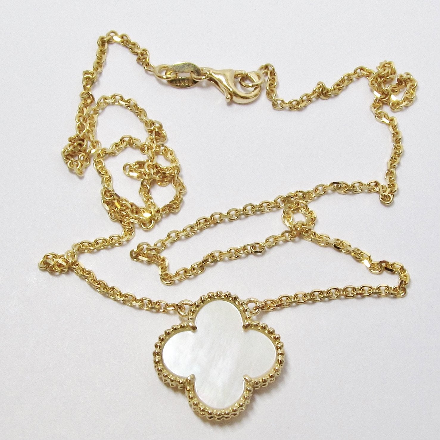 18k Yellow Gold + Mother of Pearl Necklace