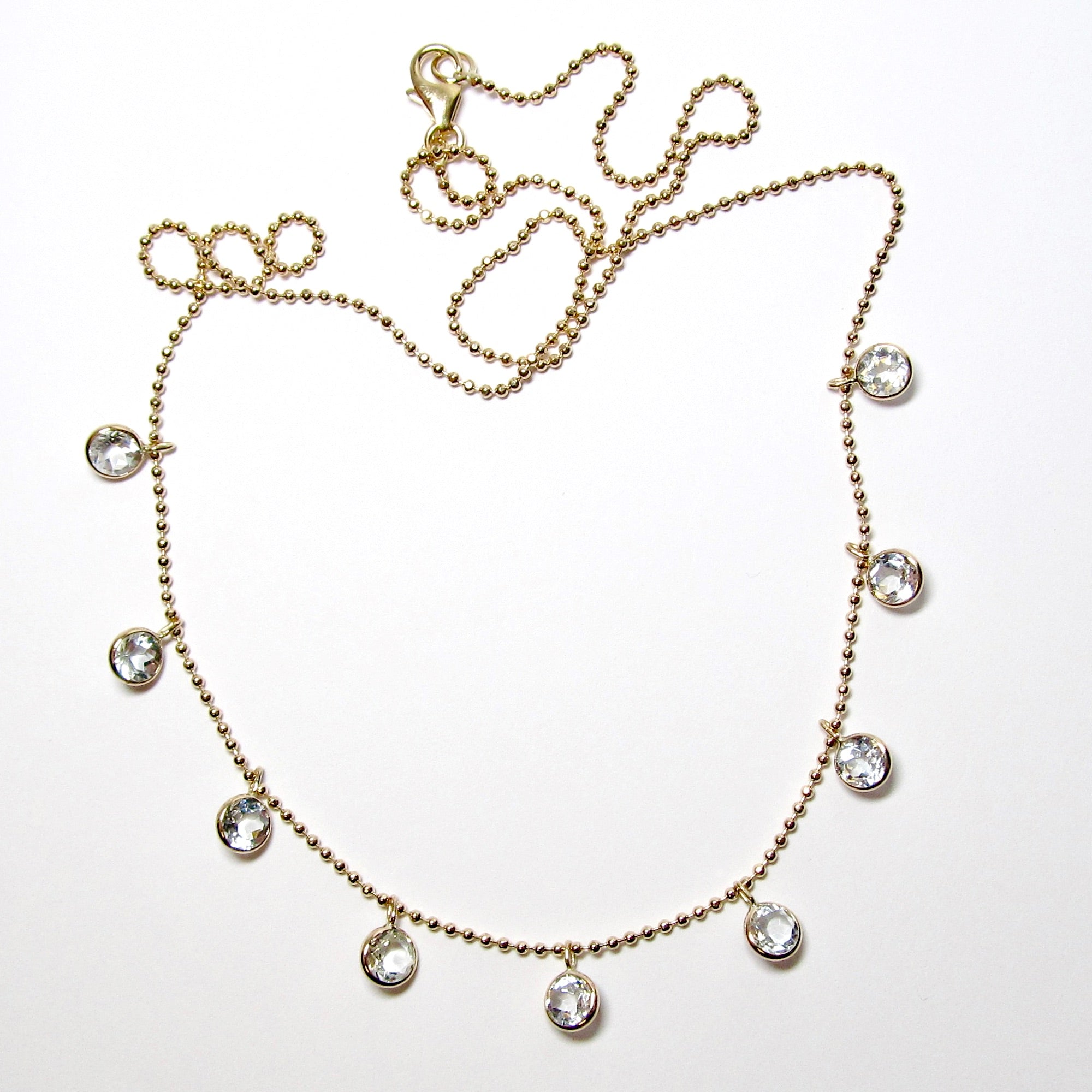 14k Yellow Gold Aquamarine Necklace