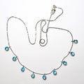 14k White Gold Swiss Medium Blue Topaz Necklace