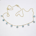 14k Yellow Gold Swiss Blue Topaz Necklace