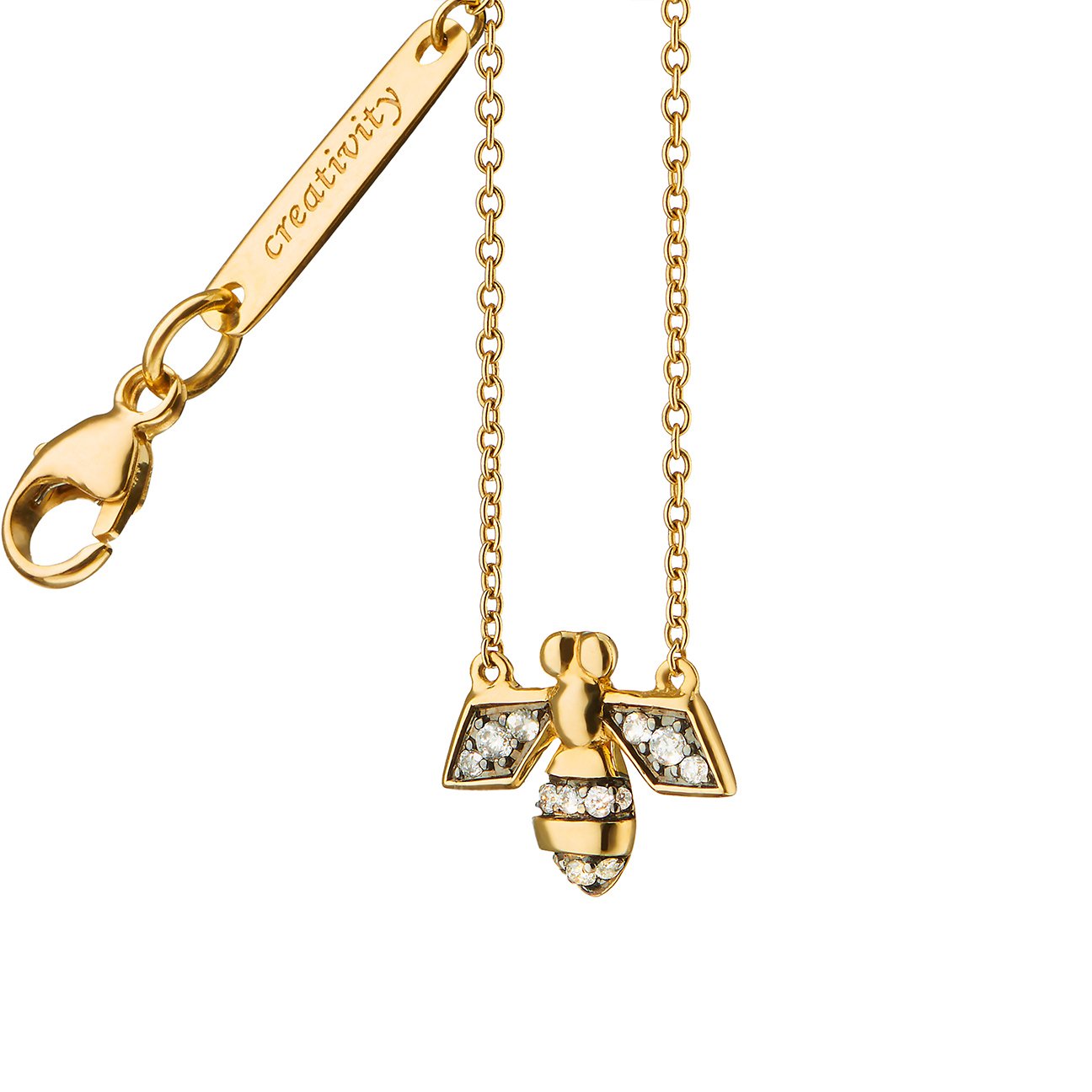 18k Yellow Gold Miniature Bee Necklace