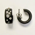Black Ionized Stainless Steel Earrings