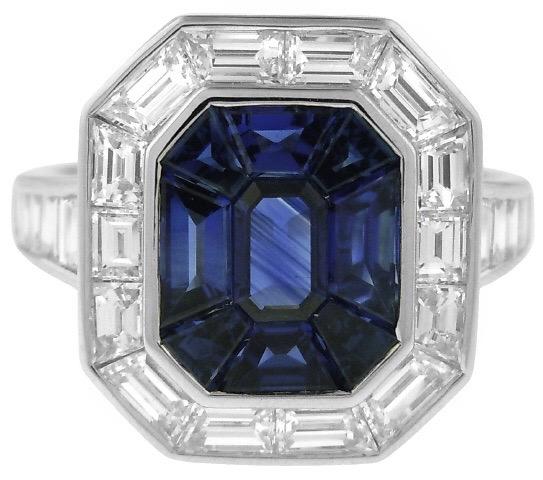 18kt White Gold Sapphire and Diamond Ring