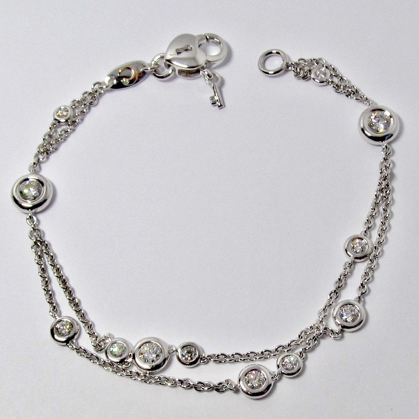 18k White Gold, Double-Stranded Bracelet