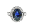 Platinum Oval Sapphire & Diamond Ring