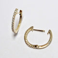 14k Yellow Gold Diamond Hoop Earrings