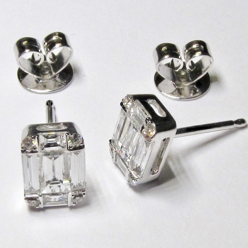 18k White Gold Diamond Earrings