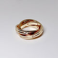 Diamond Double Interlocking Roll-on Ring with Round Diamonds