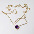 14k Yellow Gold Amethyst Necklace