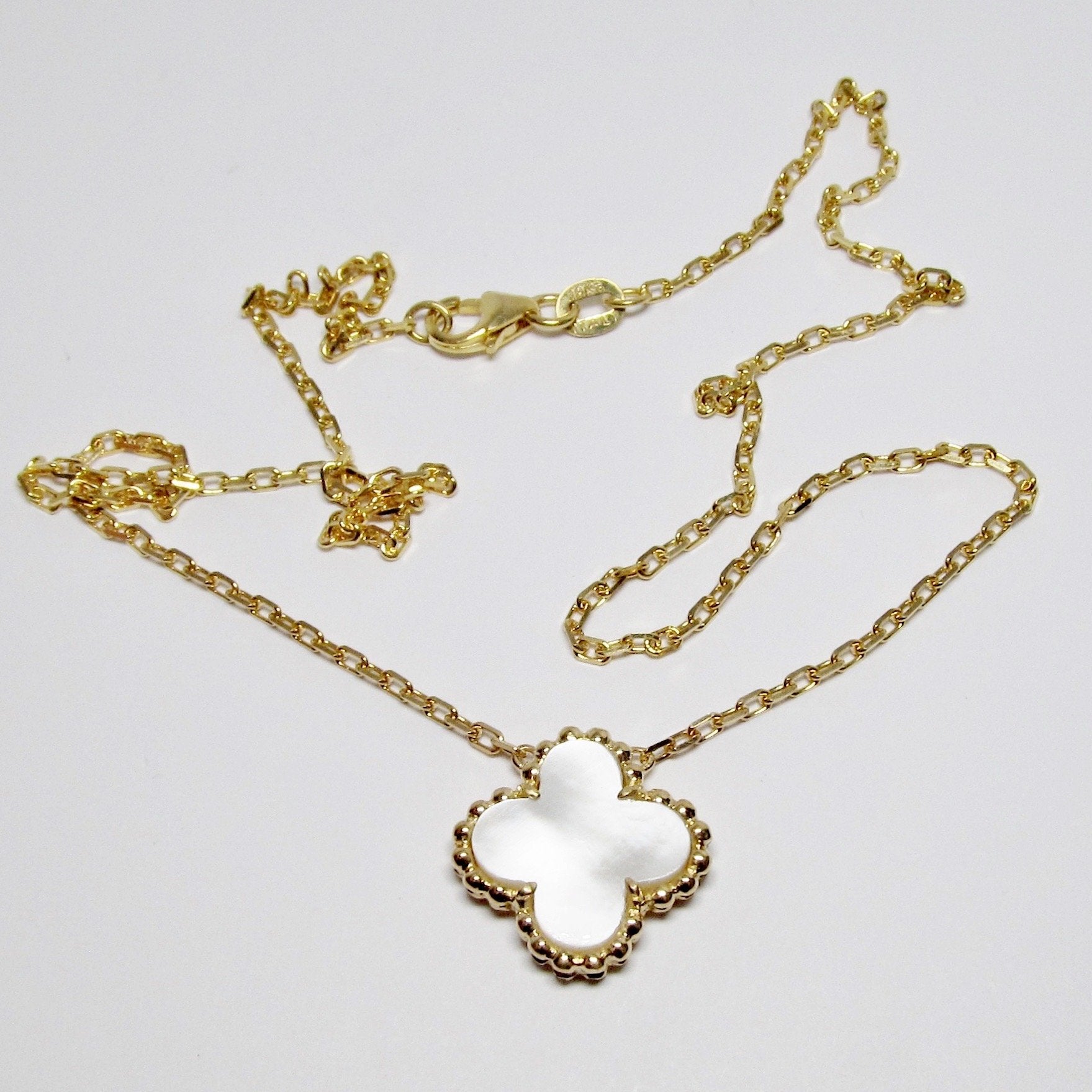 18k Yellow Gold + Mother of Pearl Necklace
