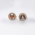 Carved Crystal Fox & Beagle Cufflinks