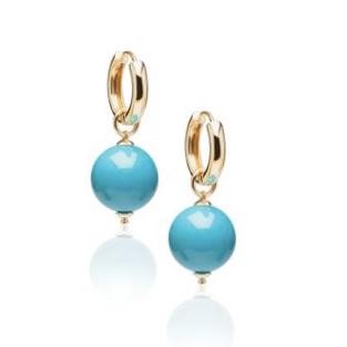 'Beyond' Turquise 14MM Plain Round Earrings