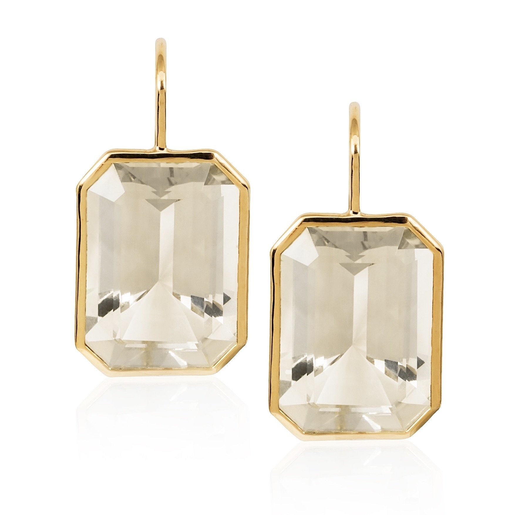 'GOSSIP' Moon Quartz Emerald-Cut Earrings