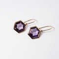 Amythest Hexagon Earrings