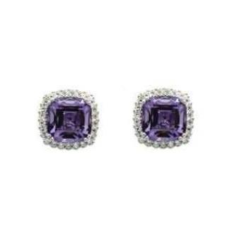 'Gossip' Amethyst Cushion Earrings
