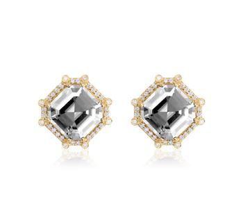 'Gossip' Rock Crystal Asher Cut Earrings