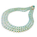 'G-One' 2Strand Opal & Emerald Necklace