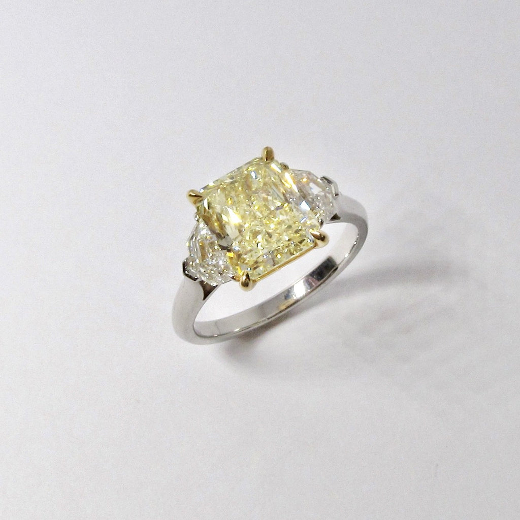Radiant Cut Yellow Diamond Ring
