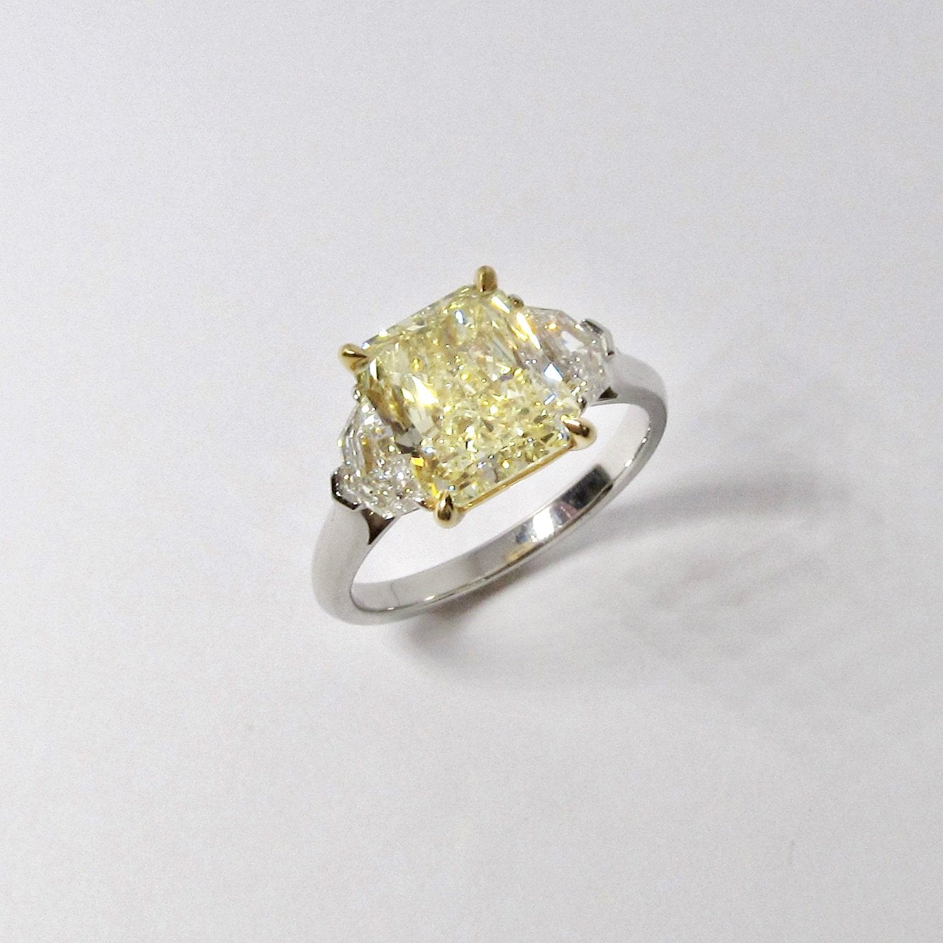Radiant Cut Yellow Diamond Ring