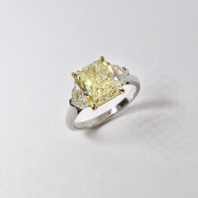 Load image into Gallery viewer, Radiant Cut Yellow Diamond Ring
