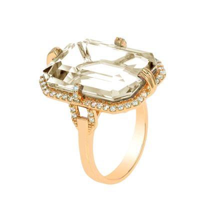 'Gossip' 14 x 20mm Rock Crystal Ring