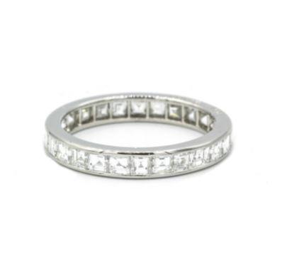 Platinum Square Diamond Ring