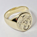 14k Yellow Gold Crest Ring