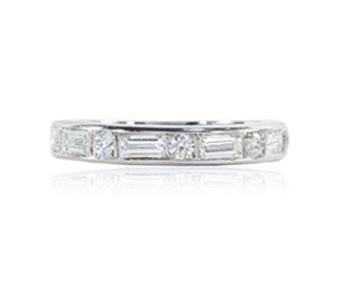 Platinum Alternating Diamond Ring