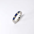 Round Diamonds & Baguette Blue Ring