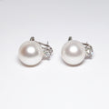 South Sea Pearl Earrings with Round Diamonds
