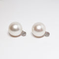 South Sea Pearl Earrings with Diamond Cluster