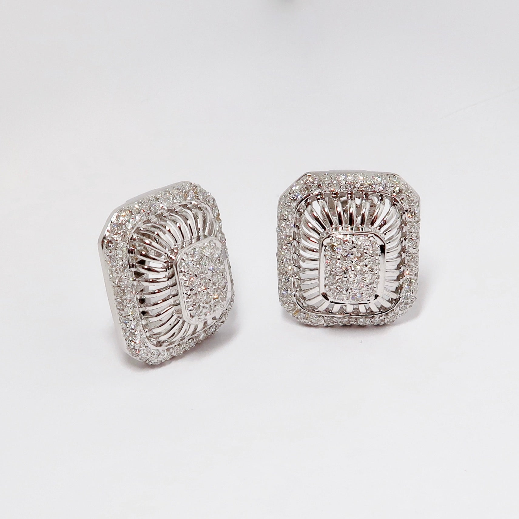 Diamond Earrings, 18k White Gold
