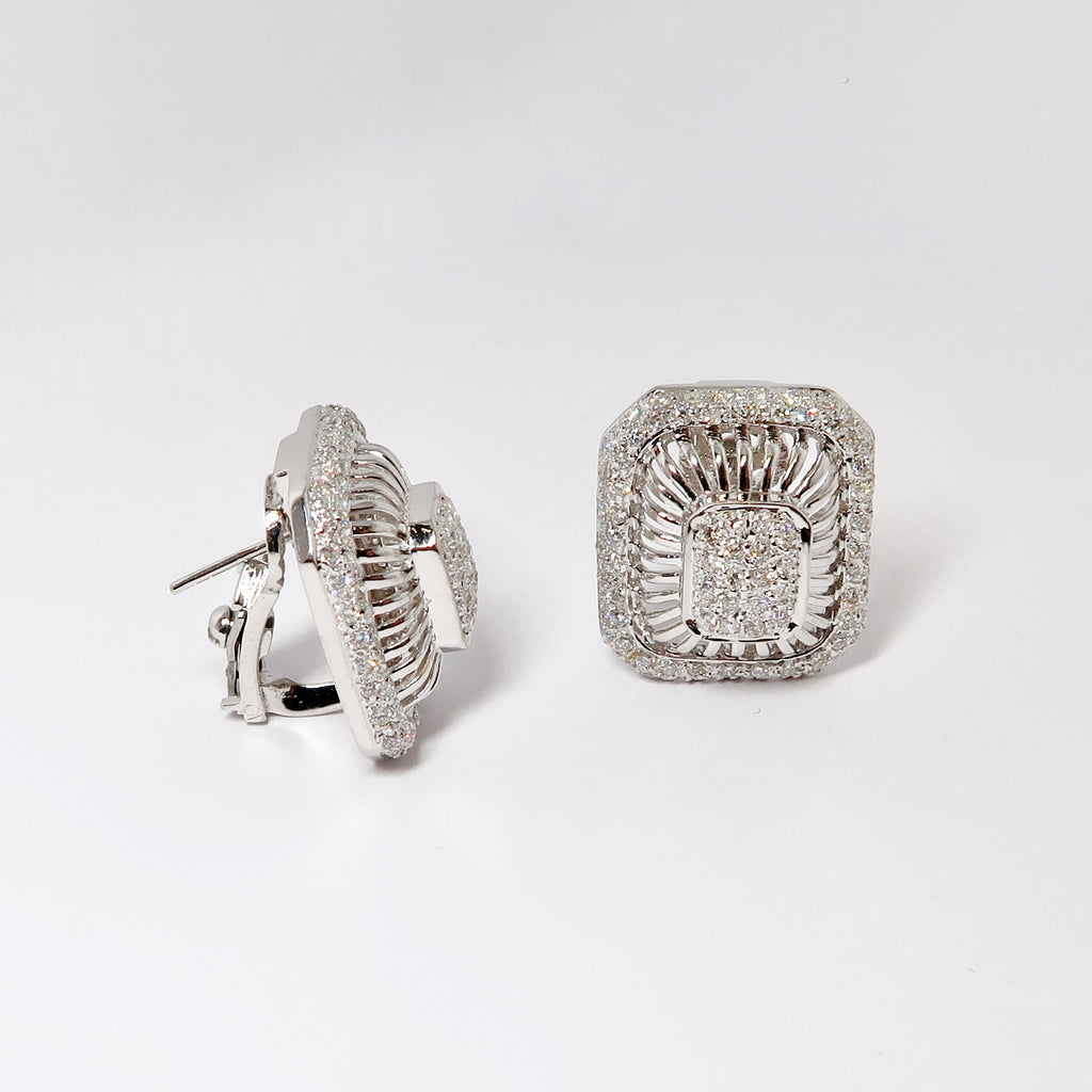 Diamond Earrings, 18k White Gold