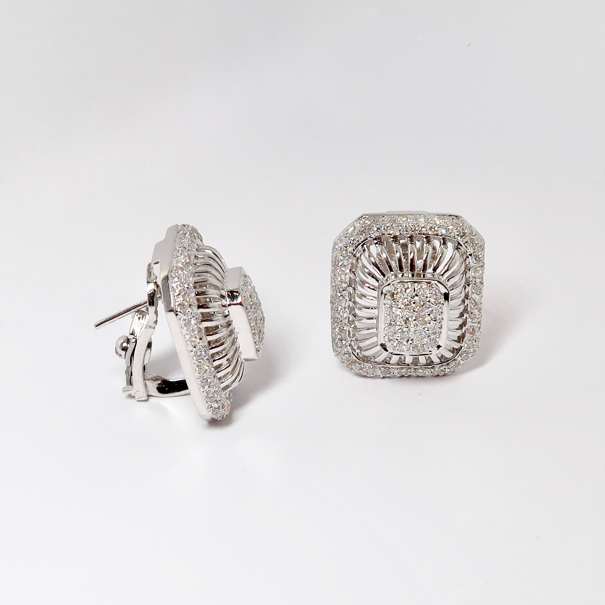 Diamond Earrings, 18k White Gold