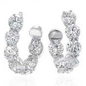 18k White Gold Diamond New Moon Earrings
