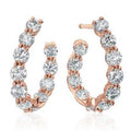 18k Pink Gold Diamond New Moon Earrings