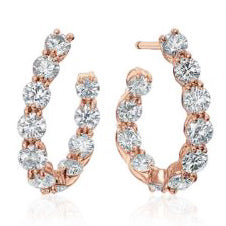 18k Pink Gold Diamond New Moon Earrings