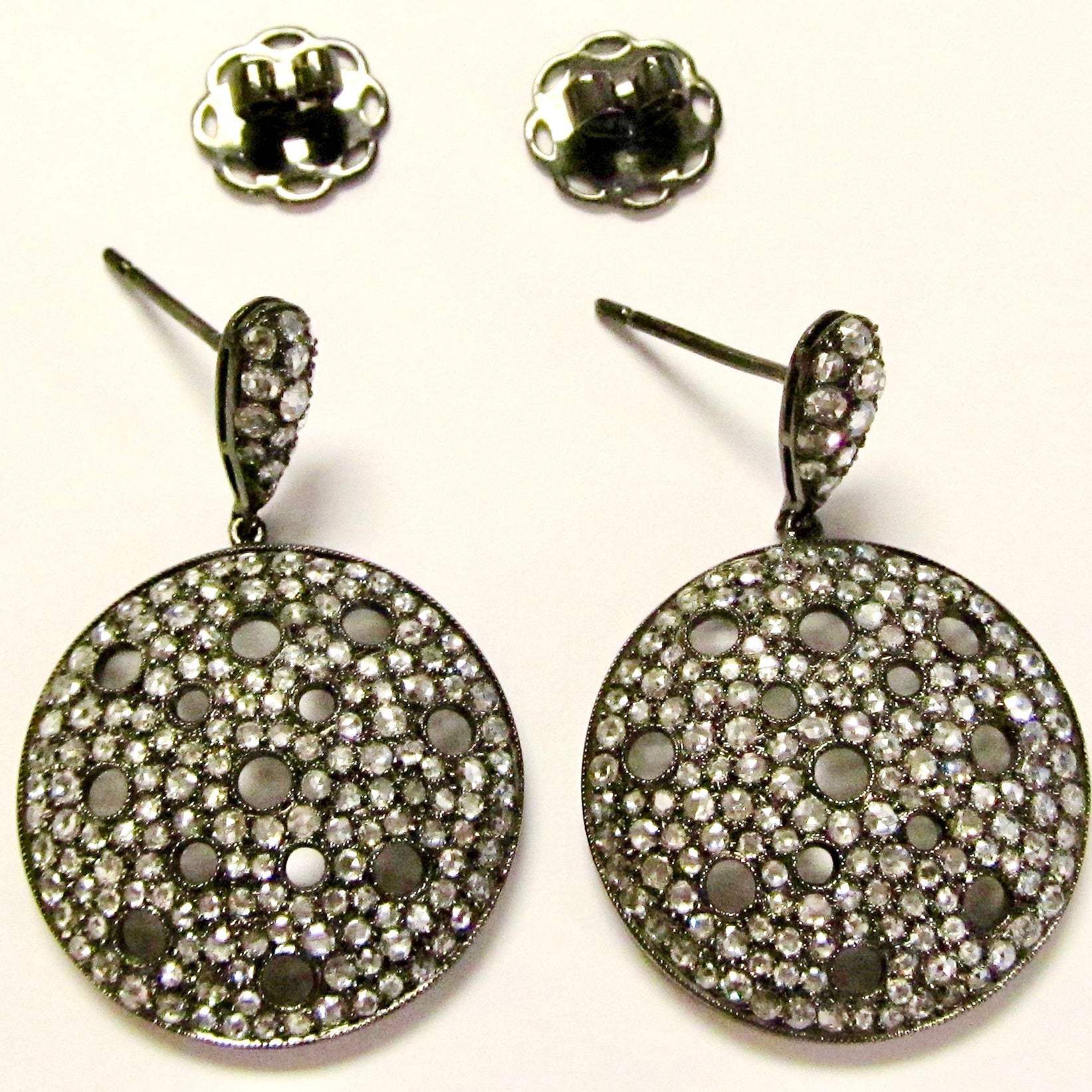 18k Gold Rose Cut Diamond Earrings
