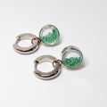 Baby Emerald Hoops